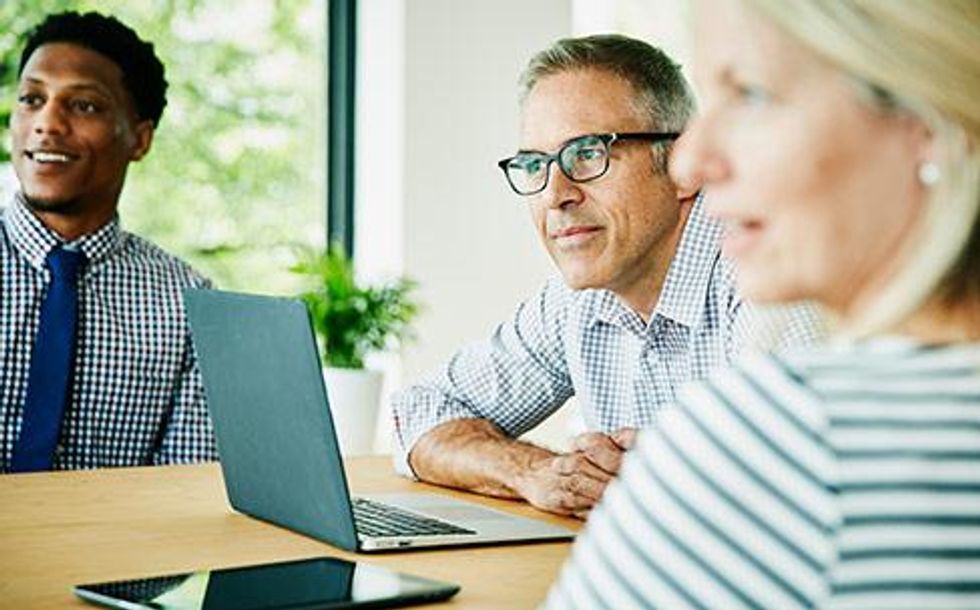 business people talking