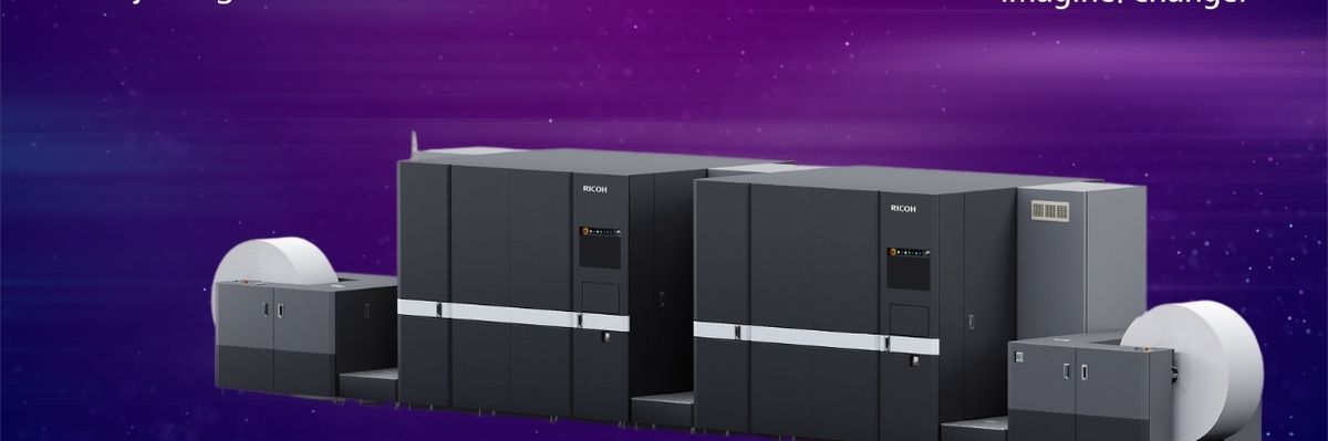 A RICOH Pro VC80000, com recursos avançados de automação, reescreve a produtividade do jato de tinta